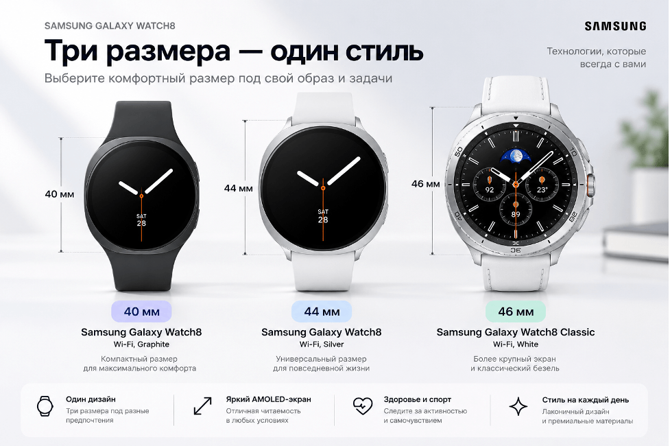 Samsung Galaxy Watch8 или Watch8 Classic: что выбрать