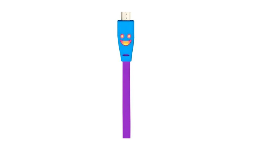 Кабель Sempai USB-USB Micro Светящийся Violet 1m