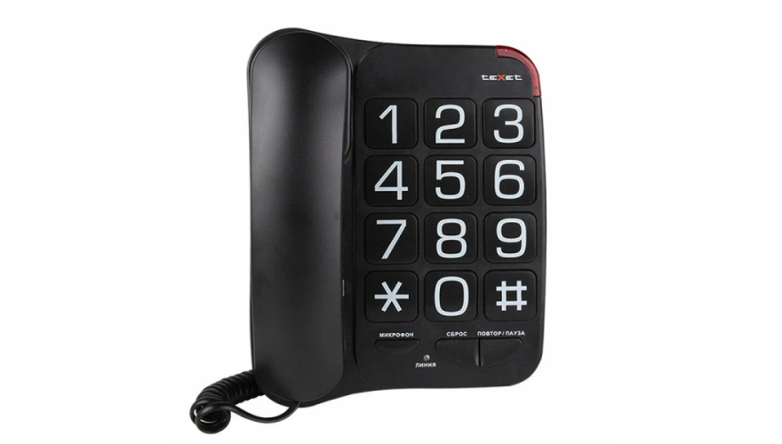 Проводной телефон Texet TX-201 Black (Черный)