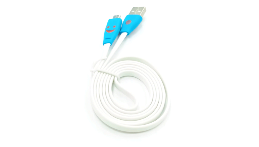 Кабель Sempai USB-USB Micro Светящийся White 1m