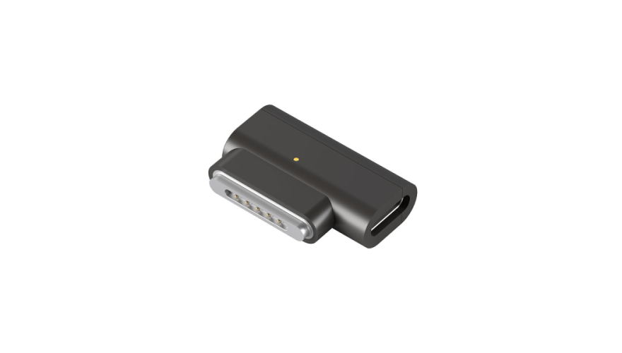 Адаптер Deppa USB-C - Mag3 (угловой) Grey (Серый) (73137)