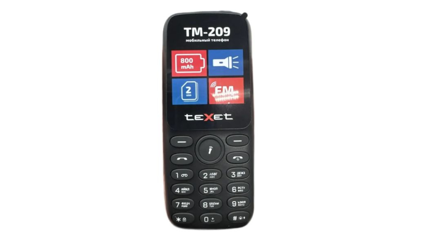 Мобильный телефон Texet TM-209 Dual Sim Black (Черный)