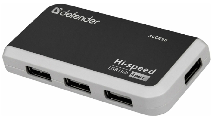 USB Разветвитель Defender Quadro Infix 4в1 (83504) Черный