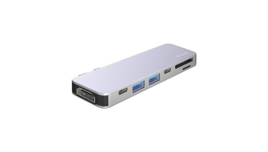 USB-C Разветвитель Deppa для MacBook 7в1 (73122) Серебро